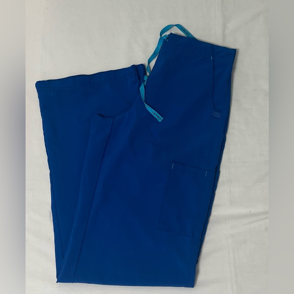 Carhartt Women’s Utility Scrub Pants XS Regular Blue Drawstring Elastic Waist
